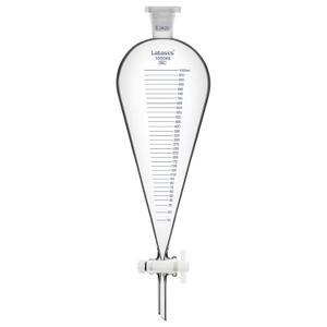 Labasics Graduated Separatory Funnel, 1000 ml Heavy Wall Borosilicate Glass Separating Funnel with 24/29 Joint and PTFE Stopcock