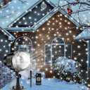 Borelor Snowfall LED Lights IP65 Waterproof Mini Christmas Snowflake Projector Lamp Indoor Outdoor New Year Decoration Light with RF Remote & Timer (High Brightness)