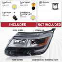 Pair W/O LED Module Chrome Bezel LED Headlights Assembly Compatible with 2016-2019 Ford Explorer Sport/Limited/XLT/Platinum 7-PIN FB5-Z130-08N FB5-Z130-08B FO2518130