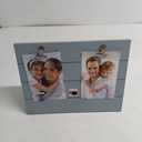 Collage Picture Board Set. DIY Photo Display with Clips. Rustic White Wood Picture Holder (4x6), 1 Pack 