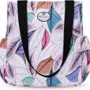 HUA ANGEL Floral Tote Bag - Casual Shoulder Bag Daily Tote Bag with Zipper Gym Travel Shopping Work Handbag for Women (One Size, Y-tree Leaf)