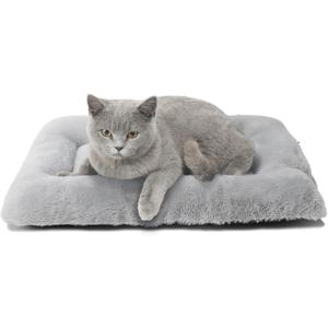 Crate Pads 18x12 Dog Bed for XX- Small Dogs and Indoor Cats Washable,Fluffy Comfy Soft Dog Kennel Pad Pet Sleeping Mat,Deluxe Plush Cat Bed cushion for Tiny Dogs Breeds Fits Crate 18 Inches,Light Grey
