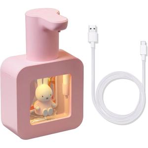 Mipow x Miffy 2025 New Model Automatic Soap Dispenser Touchless - 3 Adjustable Foam Levels Smart Sensor, Hand Soap Dispenser for Bathroom Kitchen Home Office, Pink (2025 Upgraded Version)