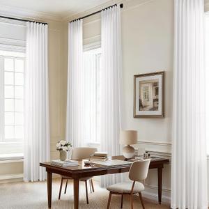 120 Inch Linen Curtains Pinch Pleated for Living Room Tall Windows Ivory White Pleat Drape with Hooks Rings Back Tab Privacy Semi Sheer Extra Long Linen Drape Curtains 120 Length Ivory White, 40"W x 120"L (Pack of 1)