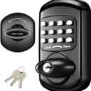 Keyless Entry Keypad Deadbolt - Digital & Mechanical Door Lock, Low Power Risk-Free (Black)
