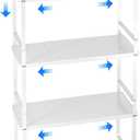 Expandable Cabinet Shelf Organizer, Stackable Kitchen Pantry Counter Storage, Adjustable Closet Cupboard Stand Rack Risers Spice Organization 80LBS Heavy Duty White 3 Pack