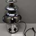 Chocolate Fountain Machine Electric Stainless Steel Fondue Fountain, 4-Tier, 4-Pound Capacity for Chocolate, Candy, Butter & Cheese, Heated Bowl & Dual Controls