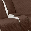 HDCAXKJ Velvet Recliner Sectional Couch Covers L Shaped Corner Reclining Sofa Middle Console Cover Washable Thick Non Slip Sectional Recliner Center Console Slipcover (1 Middle Console, Dark Brown)