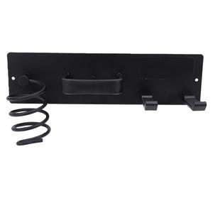 ZJchao Hair Tool Organizer Wall Mounted Aluminum Alloy Hair Dryer Curling Iron Holder for Bathroom Matte Black (Black)