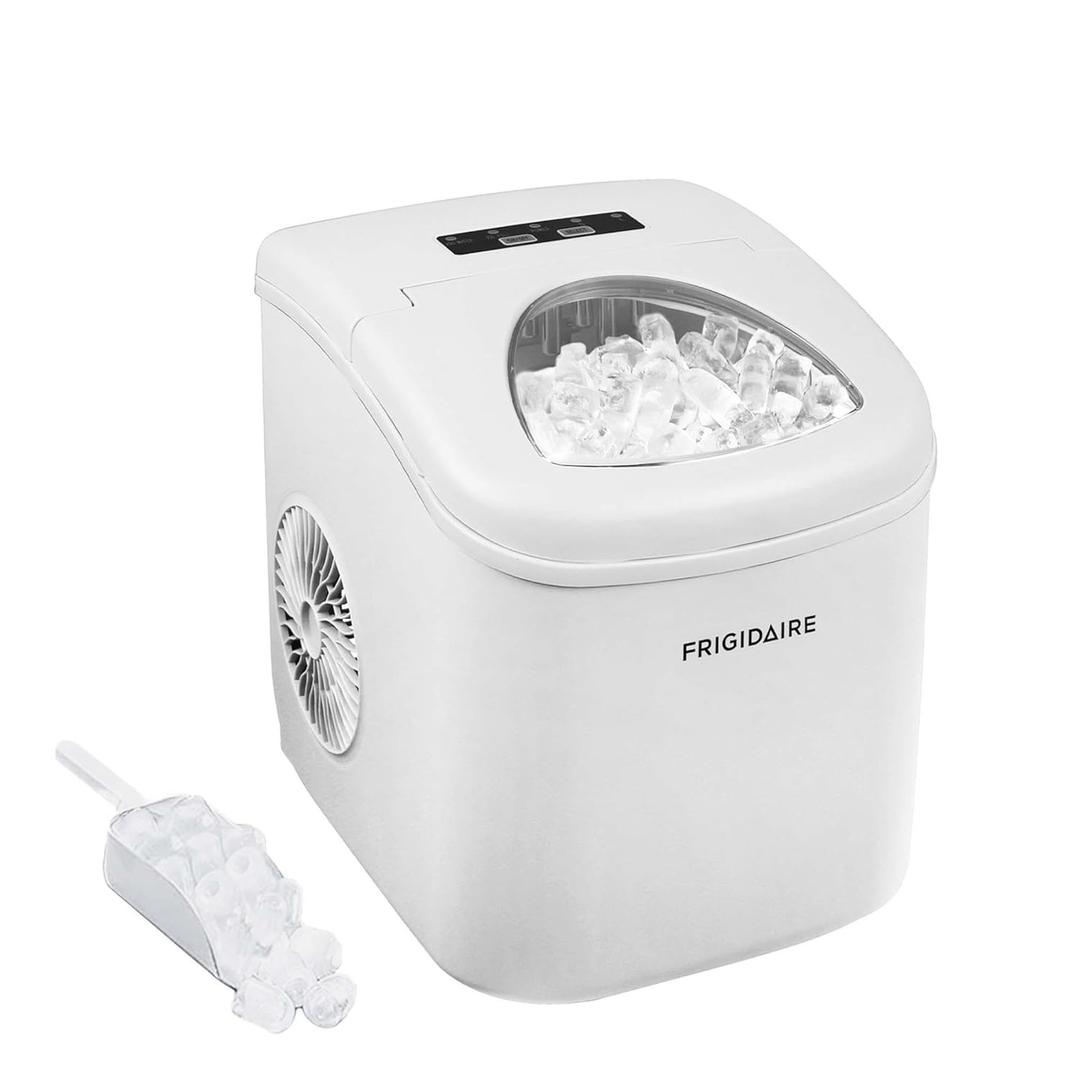 FRIGIDAIRE Portable Compact Ice Maker, Counter Top Ice Making Machine, 26lb per day, White
