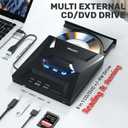 Unitek External CD DVD Drive, USB 3.0 Type-C Portable CD/DVD +/-RW Drive/DVD Player with SD Card Reader USB 3.0 USB C Hub CD ROM Burner Compatible for Laptop Desktop PC Mac Windows 11/10/8/7 Linux