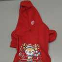 Small Dog Hoodie Clothes Red Christmas Dog Outfit Warm Fleece Dogs Sweater for Small Dogs Cat Boy Girl Cute Puppy Sweatshirt with Leash Hole Xmas Doggy Costume Chihuahua Yorkie(Xmas Deer, M)