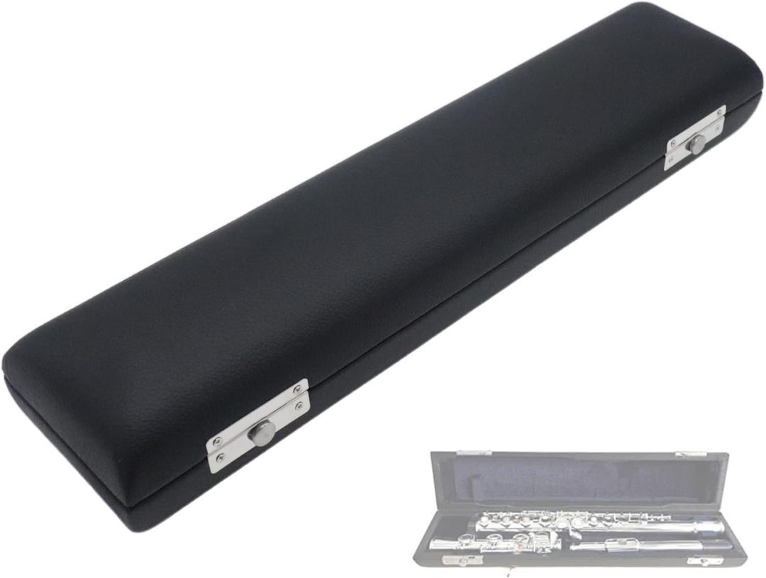 16 Hole C Flute Case, Portable PU Leather Hard Shell Flute Box, Protective Storage Case Cover for 16 Hole Flute, Ideal Gift for Beginner Students, Flute Players and Musicians