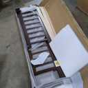 Queen Size Floor Bed Frame with Slats and Safety Guardrail, Wood Queen Size Montessori Floor Bed with Door and Fence, Easy Assemble Montessori Beds for Kids, Girls, Boys, Espresso