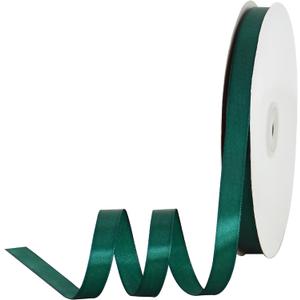 TONIFUL 1/2 Inch x 100yds Christmas Green Satin Ribbon Thin Solid Fabric Ribbons for Invitation Gift Wrapping, Bows Craft Making, Floral Bouquets, Valentine's Day Wedding Party Decoration