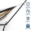 Double Hammock with Steel Stand - 2 Person Hammock Bed Indoor Outdoor, Brazilian-Style, with Carry Bag, 450lb Capacity, Portable & Easy Assembly, Coffee