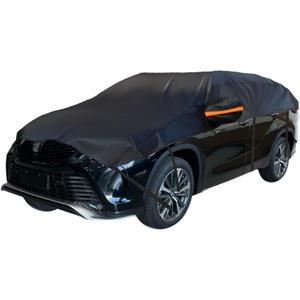 Half Car Cover for Snow and Ice - Windshield and Sunroof Protector, UV, Rain, Hail, Waterproof All Weather Protection for SUV M Black (SUV M(155"-184"), Black)