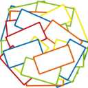 Colored Border Magnetic Dry Erase Labels 4x2 Inch, Reusable Dry Erase Magnet Labels for whiteboard, Pack of 40