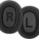 Pack of 2 H12 ANC Replacement Ear Pads Soft Protein Leather Ear Cushions Compatible with MPOW H12 ANC H10 RCA H033C Headphones (Not Fit for MPOW H12 IPO) Earmuffs Noise Isolation Memory Foam Earpads, Black