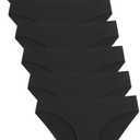 Caterlove Women's Seamless Underwear No Show Stretch Bikini Panties Silky Invisible Hipster 6 Pack S