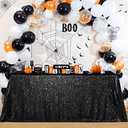 B-COOL Black Sequin Table Overlay 50x50 inch Square Sequin Tablecloth Halloween Sparkle Glitz Tablecloth Popular Sequin Decoration Tableclcoth
