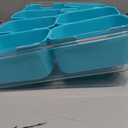WACOI Divided Snack Serving Tray with Lid and Handle Travel Snackle Charcuterie Container Portable Storage Organizer for Candy, Fruits, Nuts, Snacks, Party, Picnic (1pack, Lake blue)