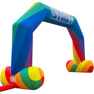 Sewinfla Inflatable Start Finish Line Rainbow Arch 20ft with 240W Blower, Outdoor Inflatable Archway for Party Race Advertising Commerce