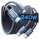 LISEN USB C to USB C Cable, 240W C to C Cable Fast Charging [6.6FT, 2 Pack] Type C Charger Fast Charging USBC to USBC Cable for iPhone 17 16 15 Pro Max iPad MacBook Neo Air Pro Samsung S26 S25 Ultra