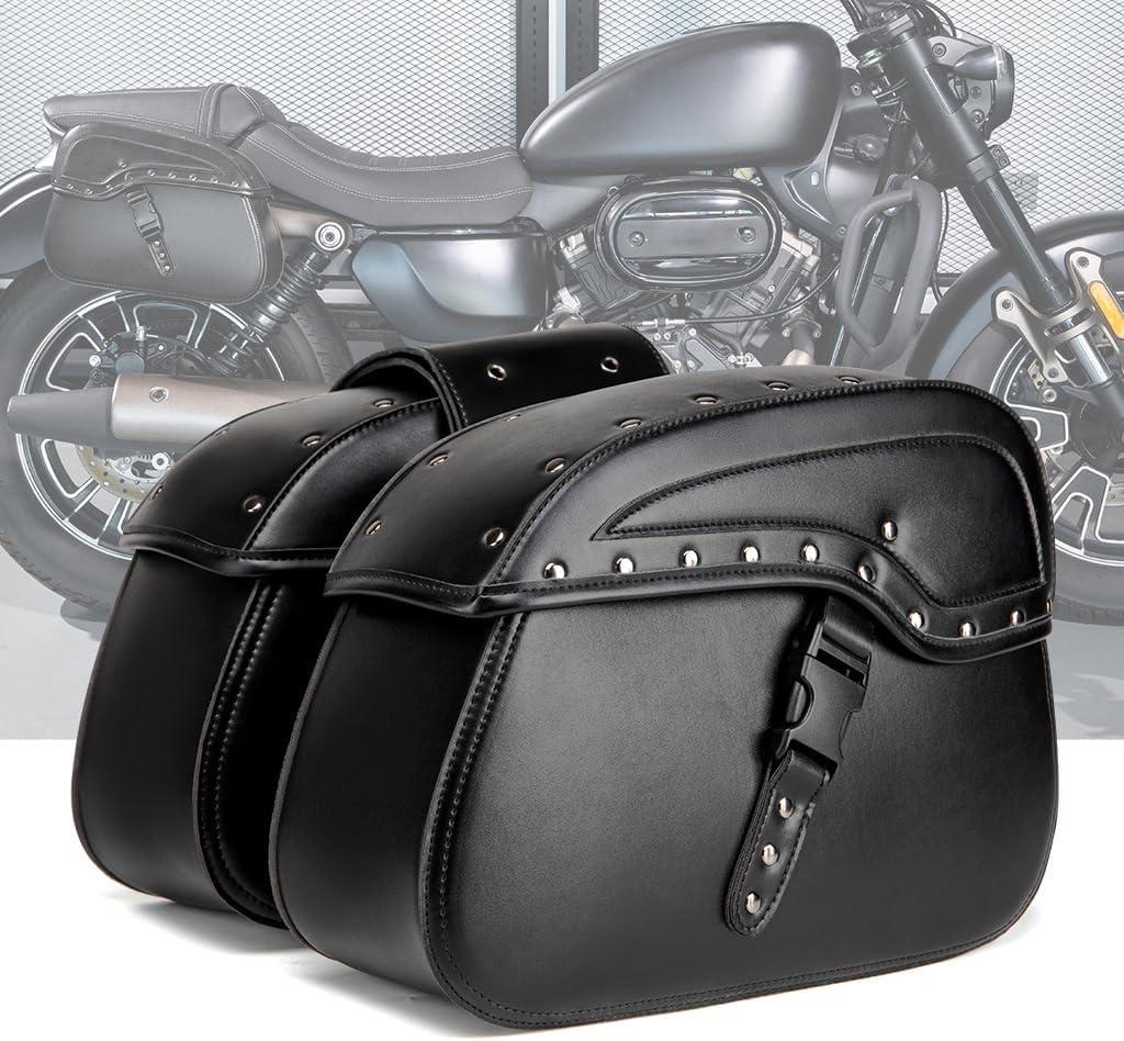 Motorcycle Tail Bag for Harley Davidson Softail Breakout 2013-2024  Easy Installation Motorcycle Leather Saddle Bags, Side Pannier Bag with Locking Mechanism, Rear Storage Bag,B (normal)