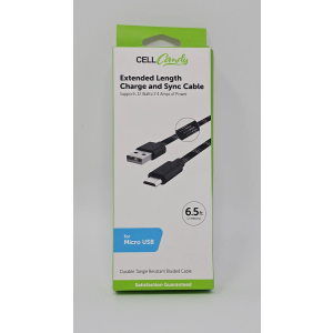 CellCandy Extended Length Charge & Sync Cable Micro USB 6.5 Feet