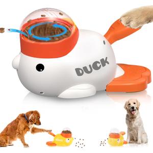 Interactive Dog Toys Food Puzzle Slow Feeder, Cat Treat Dispenser Toy Duck-Shaped Enrichment Toy for Healthy Eating for Small & Medium, IQ Training and Exercise Small Animal Bowls (White)