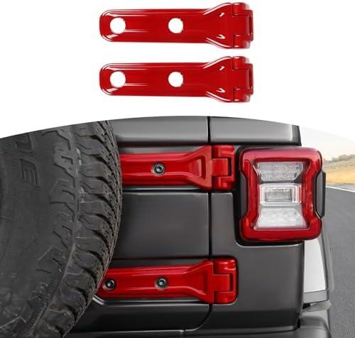 RT-TCZ for Jeep JL Tailgate Hinge Cover Trim Decals Red for Jeep Wrangler JL JLU 2018 up Red Exterior Accessories 2pcs