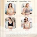 Vinfact Front Closure Bras for Women No Underwire Wireless Bra Seamless Bralettes with Soft Support Mastectomy Bralette (M)