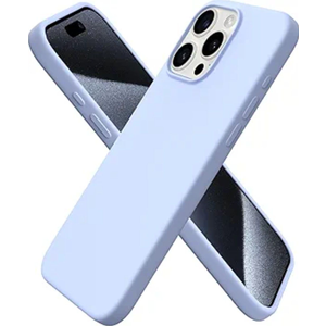 ORNARTO Compatible with iPhone 15 Pro Max Case 6.7", Slim Liquid Silicone 3 Layers Soft Gel Rubber Shockproof Protective Phone Cover with Anti-Scratch Microfiber Lining-Baby Blue