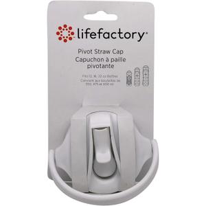 Lifefactory BPA-Free Pivot Straw Cap for 12-Ounce, 16-Ounce, and 22-Ounce Glass Bottles, Optic White