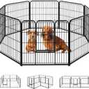 SMUG Heavy-Duty Iron Dog Playpen 8 Panel 24 Durable, Rust-Resistant Pet Fence for Indoor & Outdoor Use, Secure & Spacious Pet Play Area for Dogs, Puppies & Small Animals
