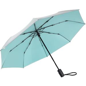 G4Free UPF 50+ UV Protection Travel Umbrella 42/46 Inch Windproof Silver Coating Sun Blocking Umbrella
