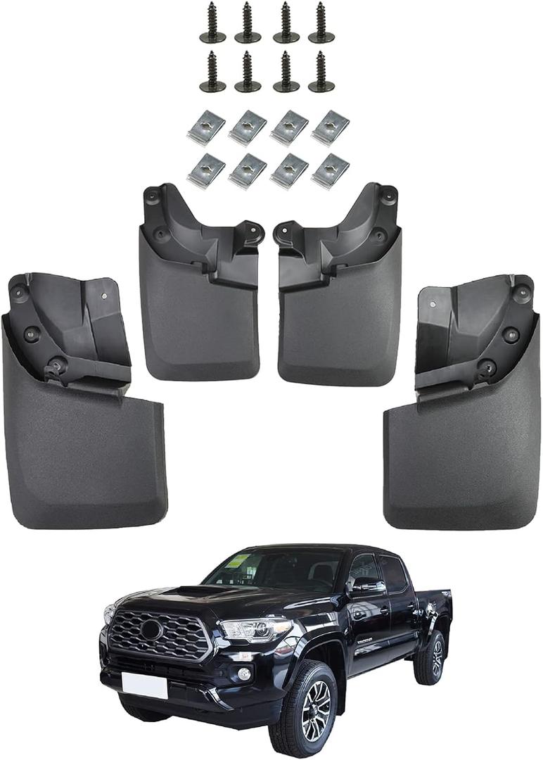 Mud Guard Mud Flaps Guards Splash All Weather Guard Mud for 2016-2023 Toyota Tacoma Mudguards Mudflaps Guards Front & Rear Set of 4