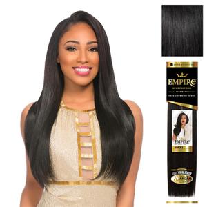 Sensationnel Empire yaki human hair - Tangle Free Weaving for Quick Weave and Sew in Styles for Faux Highlights and Fauxmiddlepart Leave Out - 1 Pack (12 inch, 1 JETBLACK)