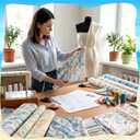 Chumia 80 Pcs 10 x 10 Inch Summer Ocean Fabric in 20 Styles Vintage Beach Quilting Fabric Square Seashell Starfish Coral Precut Cloth Retro Ocean Quilting Strips for Summer Sewing DIY Craft Decor