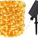 Solar String Lights for Outside,200FT 600 LEDs Solar Fairy Lights,Waterproof 8 Modes Button Outdoor String Light for Patio Garden Backyard Tree Wedding Christmas,Copper Wire,Warm White
