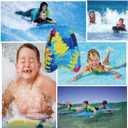 Inflatable Boogy Boards for Beach Travel Toys, 30 Cavas Slip Slide Water Park Body Surfing Board with Handles, Summer Fun Water Pool Game Toys for Kids 4,8,12 Ages, Large
