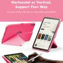 INFILAND Case for iPad (A16) 11th Generation 11 Inch 2025, iPad 10th Generation 10.9 Inch 2022 Slim Magnetic Origami Cover with Pencil Holder, Multi-Angle Stand, Auto Wake/Sleep (Watermelon Pink)