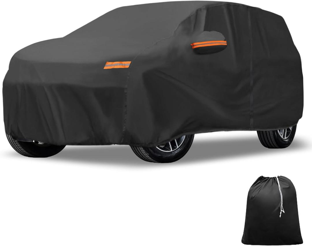 X AUTOHAUX Car Cover Outdoor Waterproof Sun Rain Snow Hail Protection with Left Side Door Zipper 210D-PU for Kia Seltos