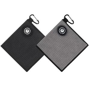 ZZHAO Magnetic Golf Towels,Super Absorbent Microfiber Small Towels with Clip - Industrial Strength Magnet,Lightweight, Scratch-Resistant, 5.5x5.5 In-2Pcs- Black&Gray