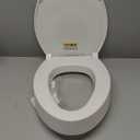 ELONGATED toilet seat risers for seniors, Slow Close, Elevated toilet seat, Heavy Duty, Never Loosen, Raised toilet seat elongated bowl, White(18.5)