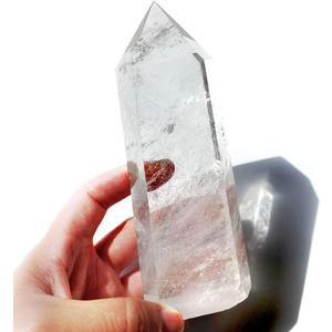 Big Natural Crystal Large Clear Quartz Point Lemurian Seed Crystal Healing Obelisk Home Decor (5-6inch)
