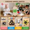 Fidget Spinner Pad Busy Board Toys Robot Fidget Spinner Music Box Switch Latches Keyboard Sensory 11 in 1 Wooden Montessori Travel Activity Board Focus Toy Motor Skills Gift for Girls Boys