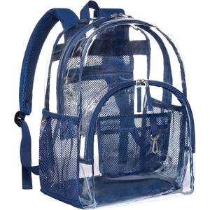 PACKISM Clear Backpack - 17 inch Heavy Duty Clear Backpacks for School, Large Transparent Bookbag for Students (Age 12+)