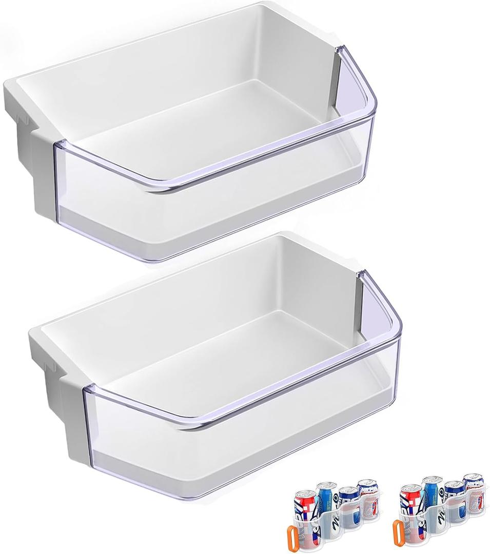 [2 PACK] UPGRADED WPW10493524 W10493524 Refrigerator Door Shelf Bin Compatible With Whirlpool Refrigerator Gallon Door Shelf AP6022277 PS7320762 WRF736SDAM WRF736SDBA Door Shelf